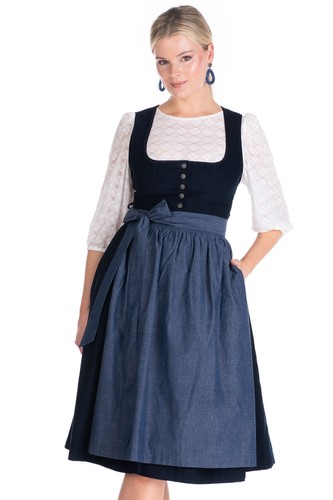 Cord dirndl almsee dunkelblau - almsee,